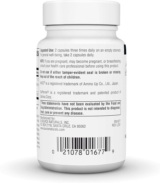 Source Naturals AHCC with Bioperine - Increases Natural Killer Cell Activity* - 500 mg - 30 Capsules