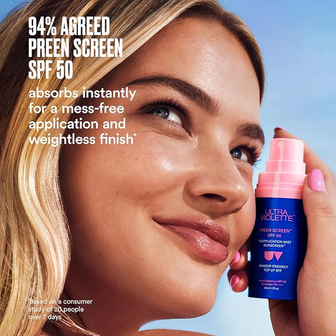 Ultra Violette Preen Screen SPF 50 Facial Sunscreen Mist with Niacinamide 50ml / 1.7 fl oz