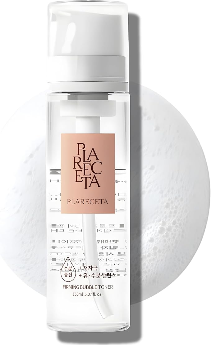 Plareceta Firming Micro-Bubble Toner – Hydrating & PH Balancing Korean Skin Toner with Niacinamide & Hyaluronic Acid – Reduces Wrinkles & Soothes Sensitive Skin 5.07 Fl Oz