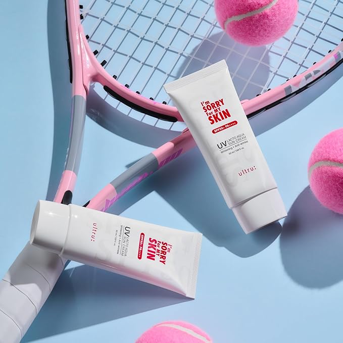 I'M SORRY FOR MY SKIN Lacto Aqua Sun Cream SPF50, Korean Skincare Moisturizing Sunscreen for Face & Body, Light Texture, Does Not Leave White Marks, Suitable for Black Girls, Travel Size 1.69 fl oz