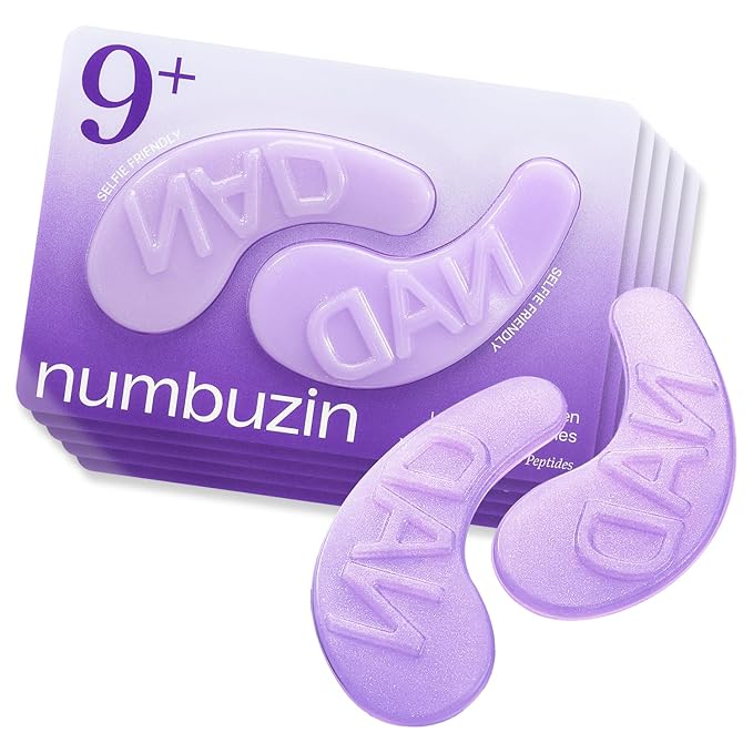 numbuzin No.9 Eye Patches, NAD+ Collagen Gel Eye Masks with Peptides, Caffeine & Niacinamide, Cooling Under Eye Patches for Puffy Eyes & Eyebags, Stocking Stuffers, 5 Pairs (10 Patches)