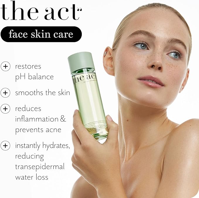 THE ACT Facial Toner for All Skin Types – Hydrating, Toning & Cleansing Toner for Face, All Types Skin, Pore Cleanser with Patented Pine Extract, Makeup Remover, Self & Skin Care Routine, 6.8 Fl Oz