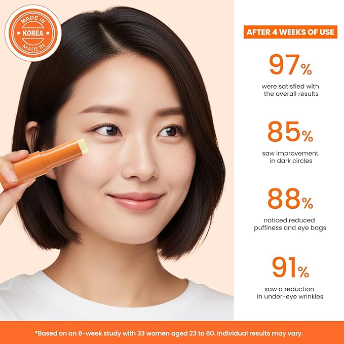 Retinol Under Eye Balm Stick: Korean Retinol Eye Cream for Dark Circles, Puffiness, Eye Bags, Wrinkles & Fine Lines - 8-IN-1 Formula with Collagen, Niacinamide, Peptides & Hyaluronic Acid 0.35 OZ 3Pcs