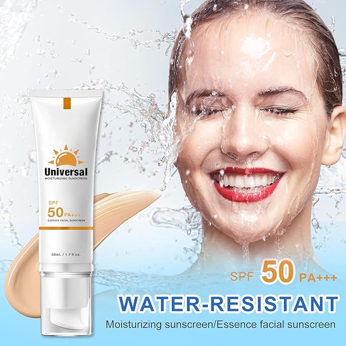 Tinted Sunscreen For Face,Against UVA and UVB Rays, No White Cast,Hydrating Sun Essence Face Sunscreen, 50ml
