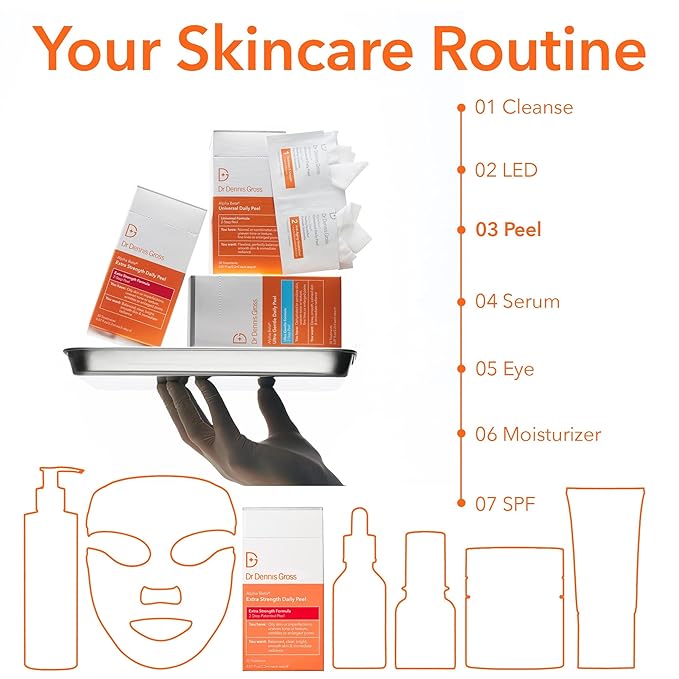 Dr. Dennis Gross Alpha Beta Extra Strength Daily Peel: for Oily Skin, Uneven Tone or Texture, Wrinkles or Enlarged Pores (30 Treatments)