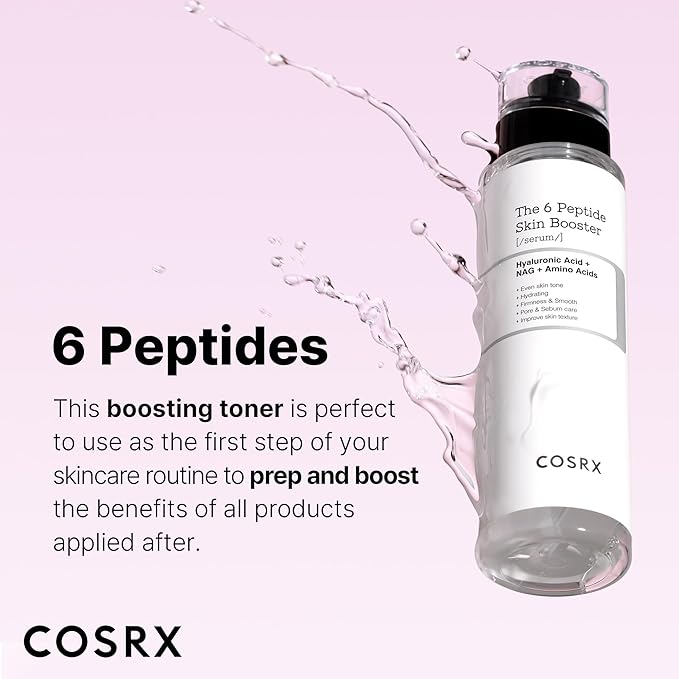 COSRX Peptide Skin Care Set - 6X Booster Toner Serum + Collagen Hydrogel Eye Patch, Korean Skin Care