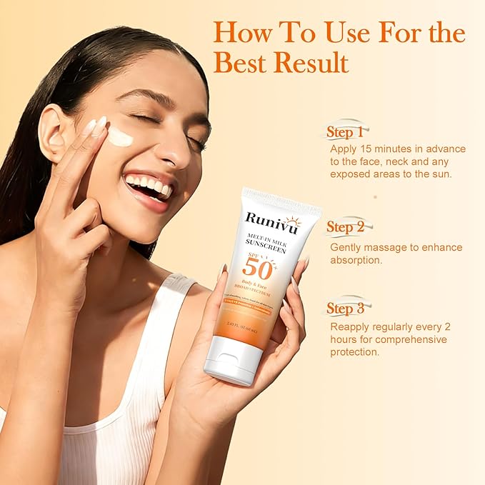Sunscreen with SPF 50+,Sunscreen for Face PA++++ with Broad Spectrum UVA/UVB Protection,Face Sunscreen with Vitamin E,Oxybenzone-Free,Fragrance-Free for All Skin Tones,2.03 FL.Oz