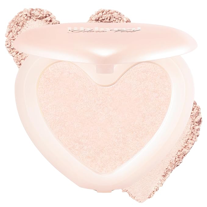 lilybyred Luv Beam Glow Veil | Korean Heart-Shaped Highlighter, Illuminating Shimmer, Radiant Glow, Silky Powder Texture, Buildable & Blendable, Lightweight & Long-Lasting, 0.12 oz. (06 Silky Beam)