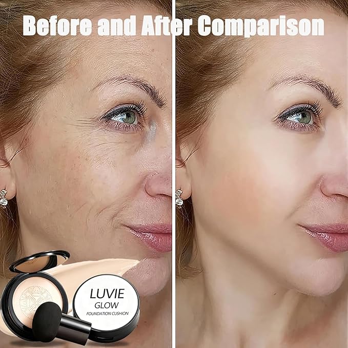 Foundation for Older Women | Warm - Perfectfor Light/Medium Complexion Mushroom Head Air Cushion CC Cream - BB Cream Full Coverage Makeup Foundation Long Lasting Waterproof Hydrating Lightweight
