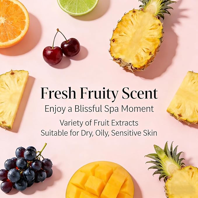 Collagen Face Masks Skincare Bulk,Hydrating Spa Face Mask Beauty for Sensitive Skin,Sheet Mask for Women Skin Care, Facial Mask Sets for Teen Girls (12 Masks Fruits)