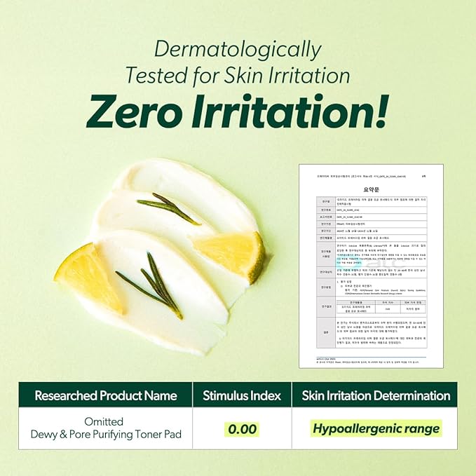 Omitted Fresh Lime Dewy & Pore Purifying Toner Pad (160ml) - Pore Minimizer & Exfoliating Pads with LHA, Deep Hydration with Triple Hyaluronic Acid, Korean Skin Care for face, 70 pads, 5.41 fl. oz.