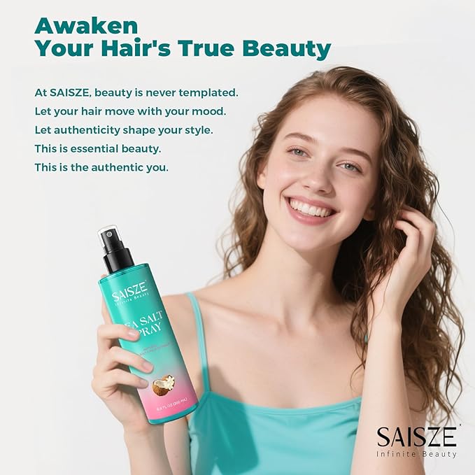 Sea Salt Spray for Women and Men, Travel Essentials, Beach Vacation Essentials, Textured Beach Waves & Volume for Curly Hair, Coconut Surf Spray, Gifts for Teen Girls, 8.8 oz