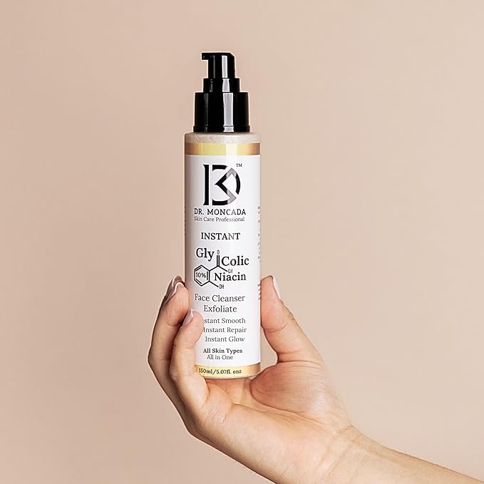 Glycolic Acid Face Wash Exfoliating Face Cleanser B3 Niacinamide Cleanser Instant Makeup Remover 10% Glycolic Acid Pore Minimizer Exfoliating face wash for Women & Mens face wash All in1- All U Need