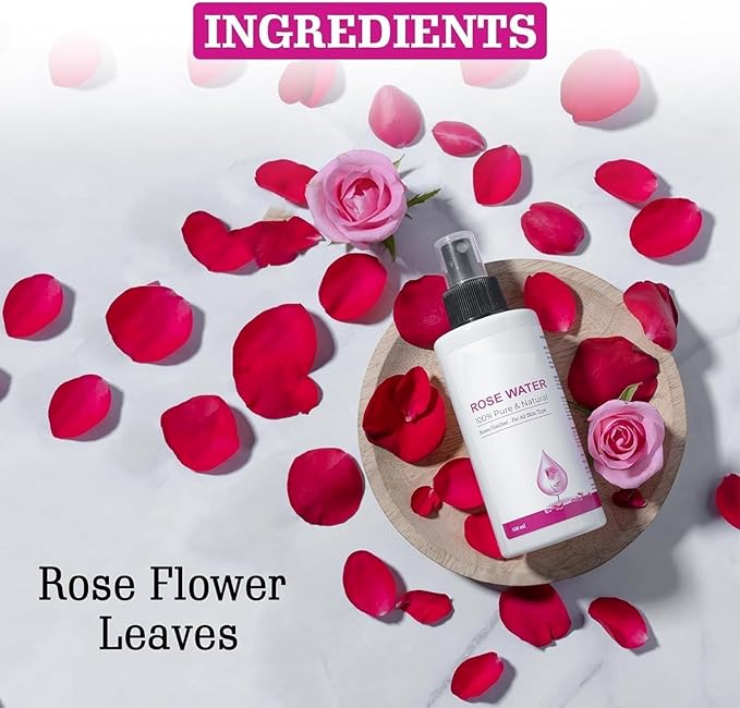 MZ Rose Water (150 ml) | Gulab Jal | for Soothing Any Skin, Hydrating Your Skin, Cleansing Your Pores & Soothing Redness of Skin | Natural & Organic Ingredients