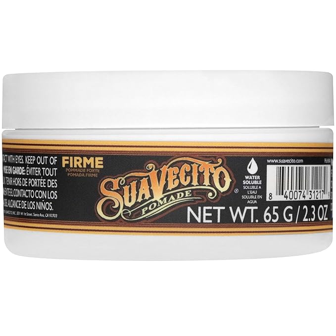 Suavecito Pomade Firme (Strong) Hold 2.3 oz, 1 Pack - Pomade For Men - Medium Shine Water Based Wax Like Flake Free Hair Gel - Easy To Wash Out - All Day Hold For All Hair Styles
