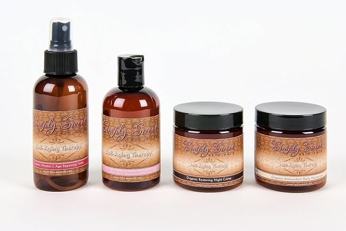 ANTI AGING KIT (4oz SET) Cleanser Toner Moisturizer Vitamin C Skin Care Facial Fine Lines Wrinkle Reducer Cell Pores Organic Vegan Face Firming Lotion
