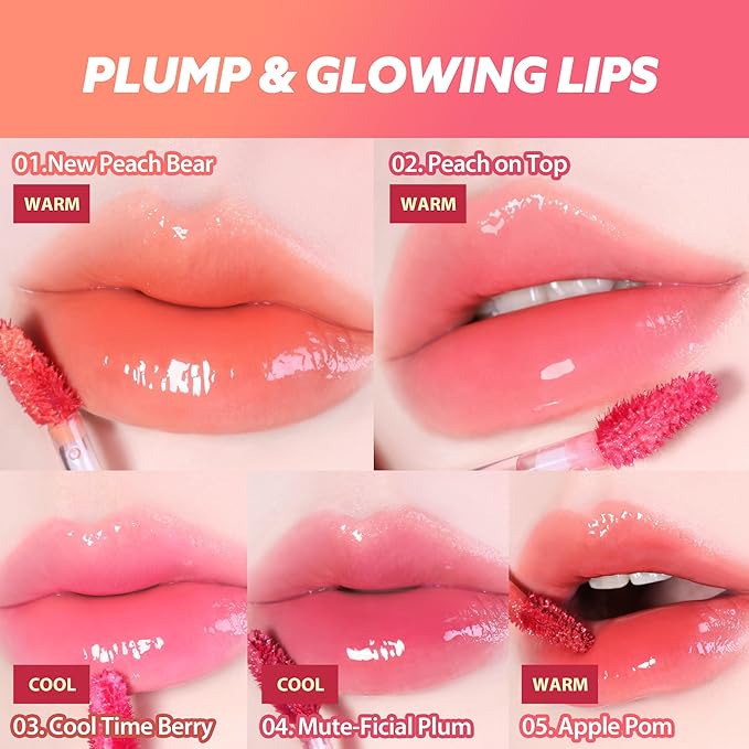 MILKTOUCH Jelly Fit Lip Tint (05 Apple Pom) with Cooling Plumping Effect and Water-Based Non-Sticky Texture | Long Lasting Korean Beauty Lipstain Tinted Gloss Oil | Stocking Stuffers for Women