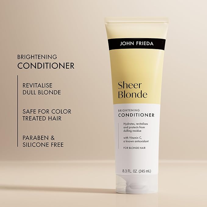 John Frieda Sheer Blonde Brightening Conditioner, Blonde Conditioner, 8.3 Fl Oz, Pack of 2