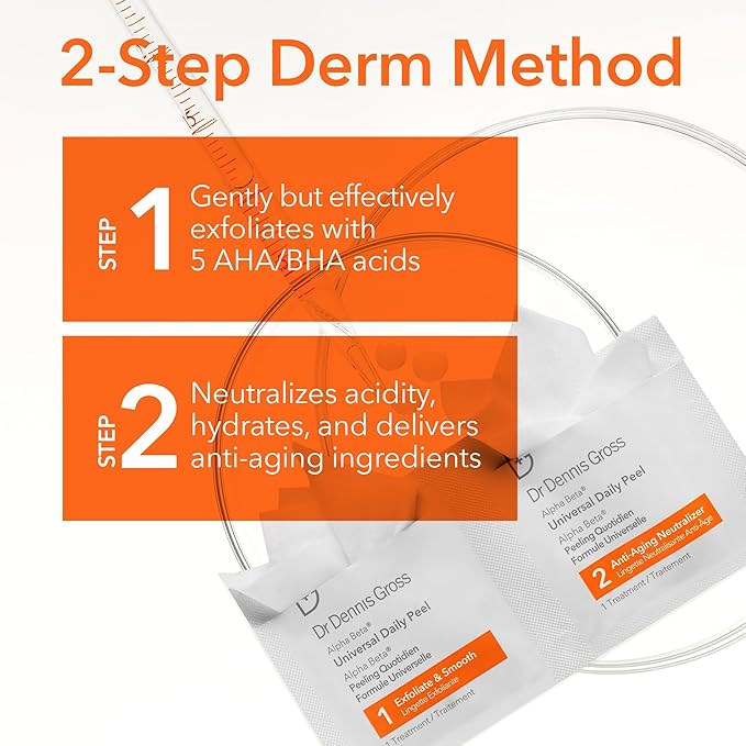 Dr. Dennis Gross Alpha Beta Universal Daily Peel: for Uneven Tone or Texture and Fine Lines or Enlarged Pores, (60 Treatments)