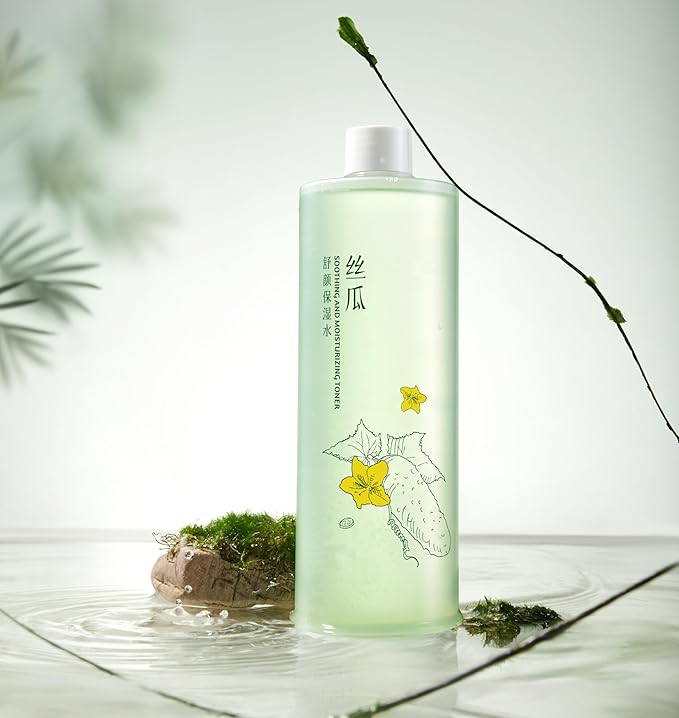 Facial Toner with Luffa, 500ml Revitalizing & Moisturizing Toner with Centella, Witch Hazel | for Oily, Combination & Sensitive Skin, Refines Pores, pH-Balancing, Hydrating Essence Water