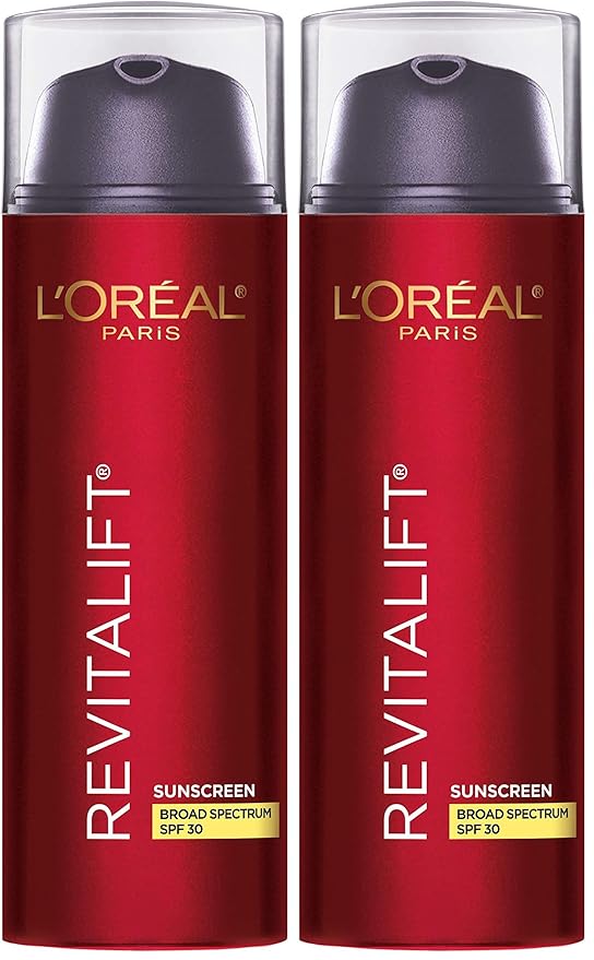 L'Oreal Paris Revitalift Triple Power Anti-Aging Broad Spectrum SPF 30 Sunscreen,Pro Retinol,Hyaluronic Acid & Vitamin C Lotion,Reduces Wrinkles 1.7 Oz,(Pack of 2)