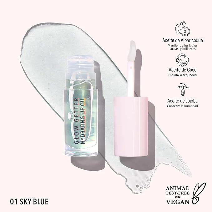 Moira Glow Getter Hydrating Lip Oil (001, Sky Blue)