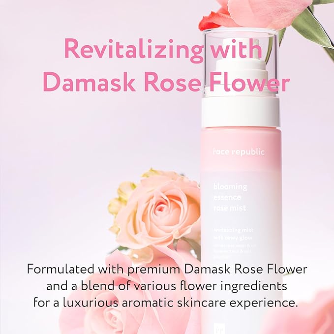 Face Republic Effortless Glass Skin - Blooming Essence Rose Mist + Purity Sun Essence | All In One Mist for Instant Glass Skin | SPF 50+ Broad Spectrum UV Sunscreen | Vegan Korean Skin care