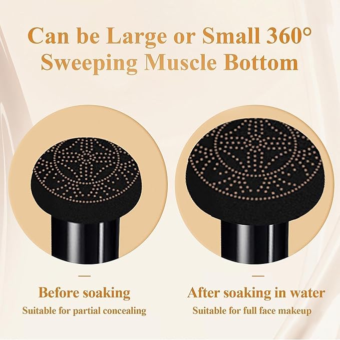 Foundation for Older Women - Air Cushion CC Cream Foundation Makeup, BB Cream Concealer Full Coverage Moisturizing Concealer Brighten Long-lasting (Deep)