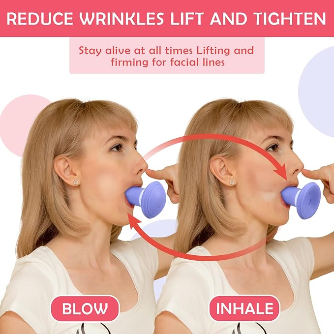 4 Pieces Face Exerciser Facial Yoga for Skin Tighten Firm Jaw ExercisercReducer Double Chin Breathing Device Neck Toning Face Slimming Trainer Tool for Women Lift Skin and Tone