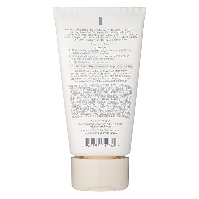 Kristin Ess Hair Weightless Shine Air Dry Cream for Curl Definition, Smoothing + Blowout Prep - Frizz Control - Light Hold - Women's Styling Product for Frizzy, Wavy + Curly Hair - Vegan