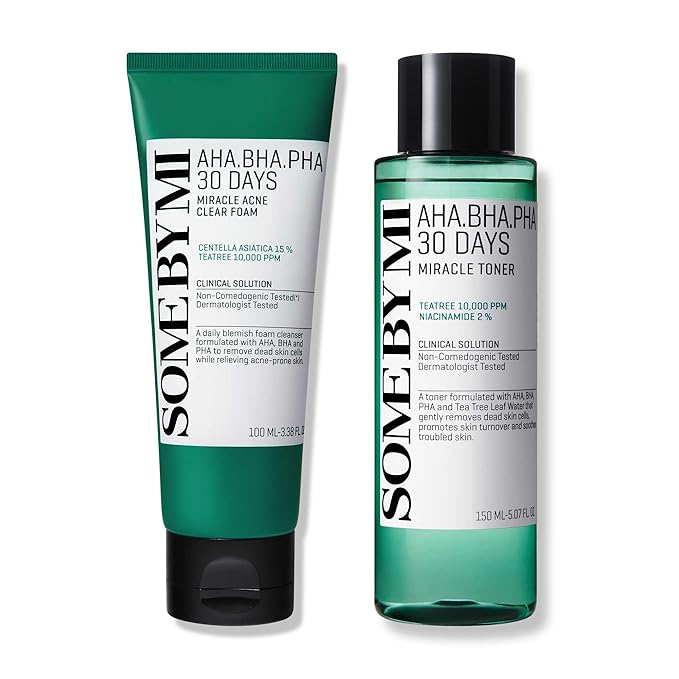 SOME BY MI AHA BHA PHA 30 Days Miracle Acne Clear Foam & Miracle Toner