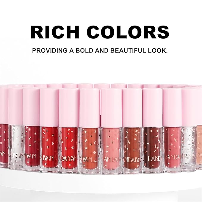 12Pcs Nude Matte Liquid Lipstick Set, Waterproof Long Lasting Non-Stick Cup 12 Colors Nude Lipstick 24 Hour Not Fade Matte Lipstick Professional Lip Gloss Makeup Valentine's Day Gift Sets for Women