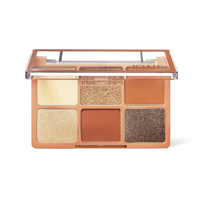 JOAH Eyeshadow Palette, Escapades Eye Makeup, 6 Shades, Richly Pigmented, Long Lasting Powder Shadow In Matte & Shimmer Finishes, Korean Beauty Palettes, Black