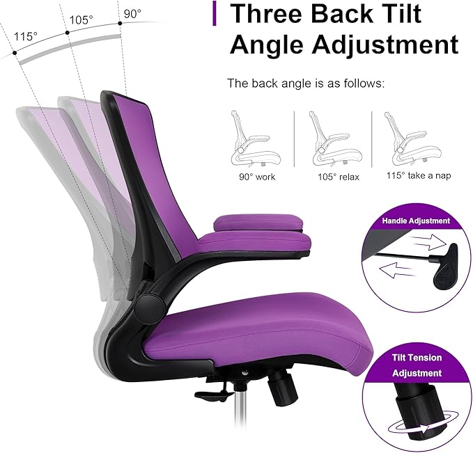 Misolant Tall Office Chair, Drafting Chair for Standing Desk, High Office Chair with Adjustable Lumbar Support, Flip-up Arm and Footrest Ring, Tall Drafting Chair for Bar Height Desk