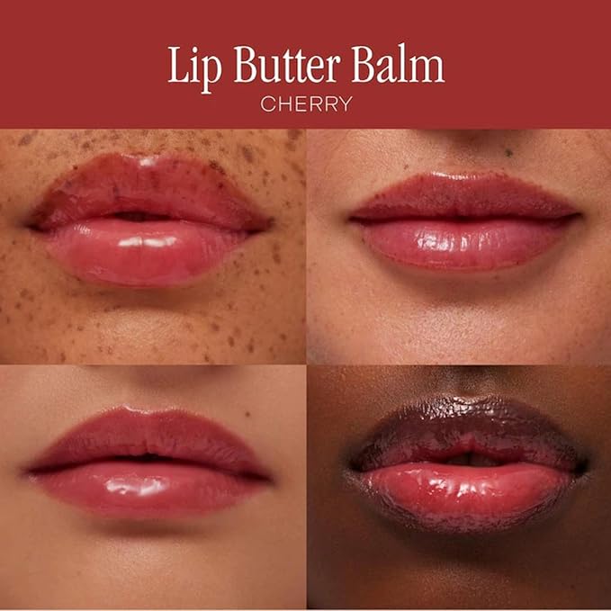 Summer Fridays Holiday Lip Butter Balm Set - Conditioning Vegan Lip Balm for Instant Moisture, Shine & Hydration - Includes Cherry, Sweet Mint & Pink Sugar (3 Count)