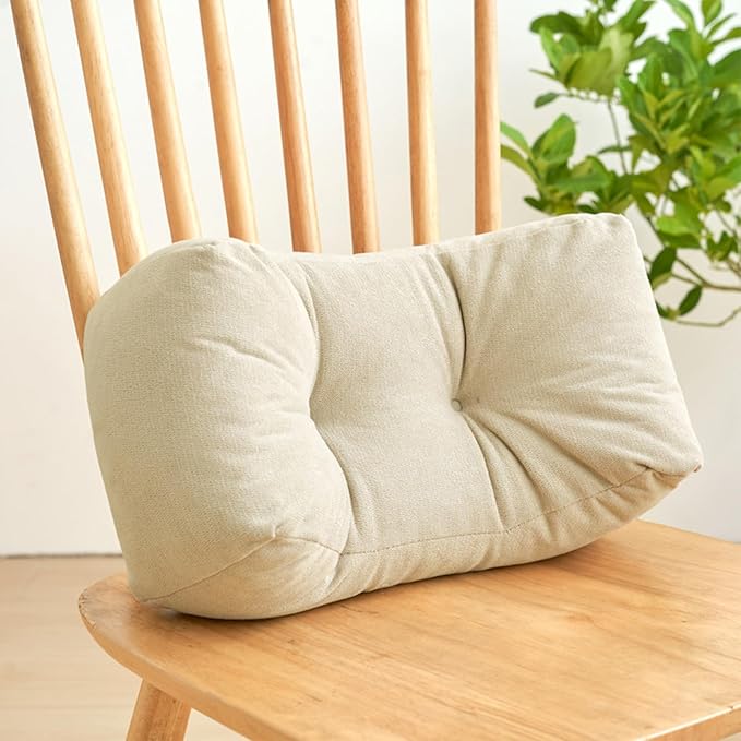 Back Pillow for Chair, Lumbar Support Pillow for Office Chair Lower Back Pain Relief Soft Cushion Car Bed Couch Sitting High Elasticity (White, 35cm*16cm*20cm)