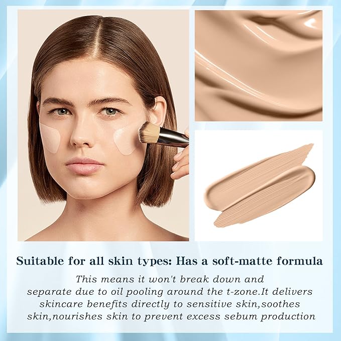 CC Cream for Older Women, 2PCS CC Cream Foundation, Lightweight Moisturize Natural Coverage, Color Correcting Make-Up Base Foundation, Travel Size Waterproof Skin Tone Adjusting -3.6 Fl Oz, Medium