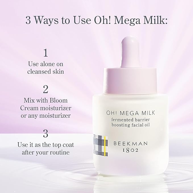 Beekman 1802 Milk Shake Hydrating Toner & Face Mist (2 fl oz) + Oh! Mega Milky Oil Facial Oil (0.5 fl oz) – Hydrating Skincare Safe for Sensitive Skin – Cruelty Free – Packaging May Vary