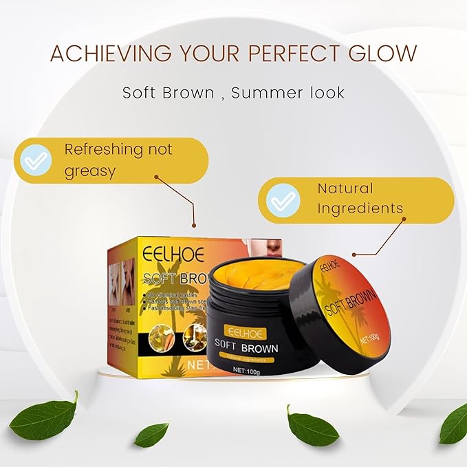 Eelhoe Tanning Gel, Eelhoe Soft Brown Intensive Tanning Gel, Best Self Tanner, Tanning Cream for Outdoor Sun, Achieve Natural Tan Skin, Self Tanning Cream, Tan Bed Cream