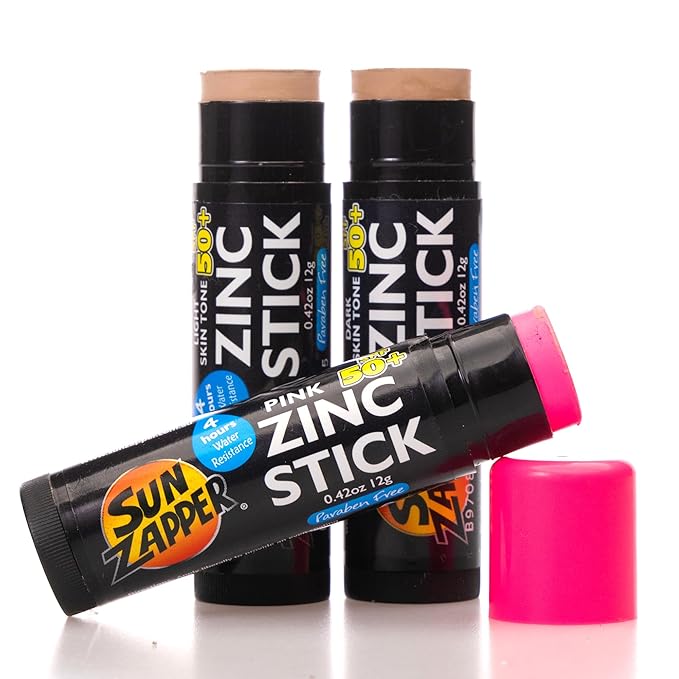 Sun Zapper Zinc Sunscreen Stick Beauty 3-Pack SPF 50+ (Light, Dark, Pink) – Tinted Mineral Sunscreen for Face, Makeup SPF Blush Stick, Water Resistant, Travel Size 12g (0.42 oz) each, Australian Made