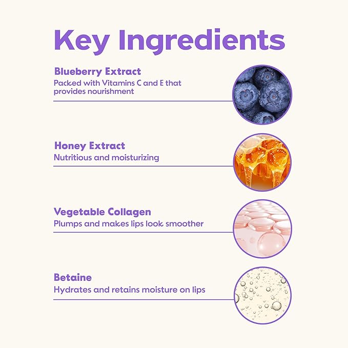 FRUDIA Blueberry Honey Lip Balm Tube, Exfoliating & Moisturizing Dewy Korean Lip Balm for Dry Lips made with Jeju Blueberry & Honey Extracts for Soft, Plump Lips (0.33 fl oz)
