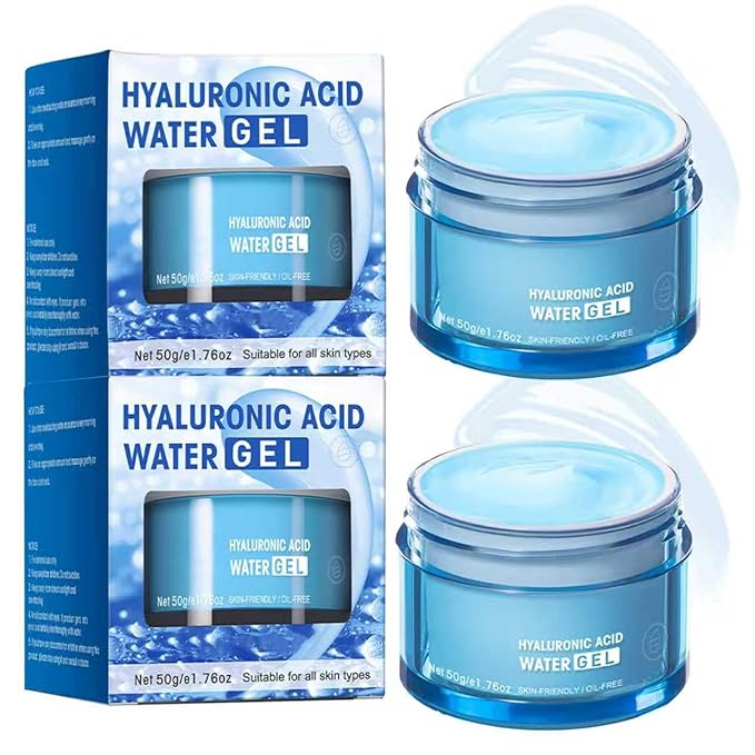 2PCS Hyaluronic Acid Hydrating Water Gel,face Moisturizer Exclusive For Oily Skin，deep Hydration,lang-lasting Moisturizer Face Water Gel, Colorless,mineral Oil Free,2 * 1.76 Fl. Oz