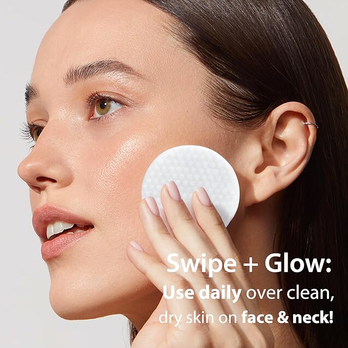 Glycolic Acid Pads for Face with Vitamins B3,B5,C & E, Green Tea, Calendula, Allantoin, Exfoliates Surface Skin and Reduces Fine Lines and Wrinkles-40pcs