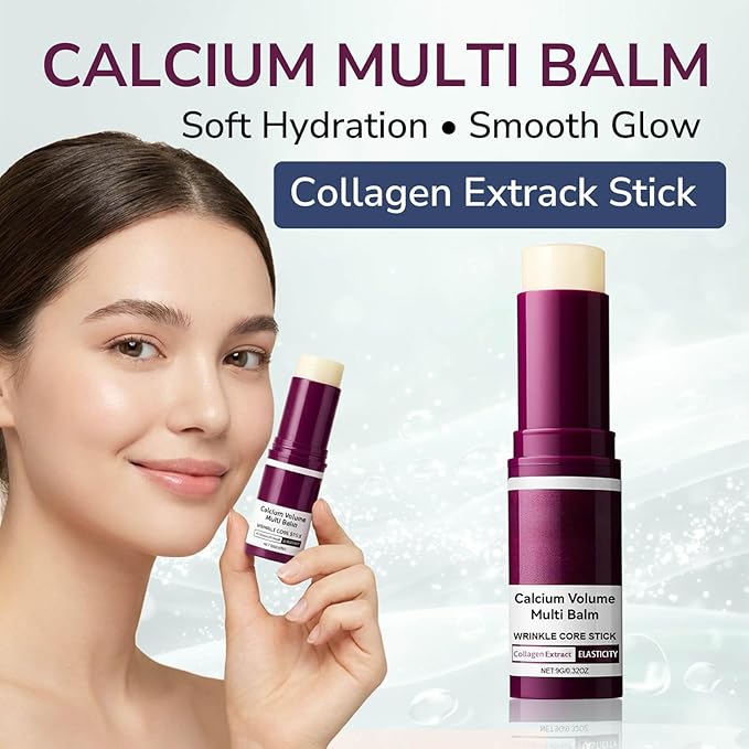 2PCS Calcium Multi Balm Stick, Calcium Volume Multi Balm, Korean Collagen Moisturizing Stick, Firming & Hydrating for Eye, Face & Neck