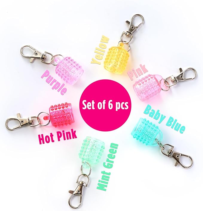 Lip Balm Keychain Cap for Laneige, Summer Friday and Glossier, Lip Balm Holder for Lanyard or Bag, Lip Gloss Keychain for Women,Replacement Cap with Stopper Prevent Spills