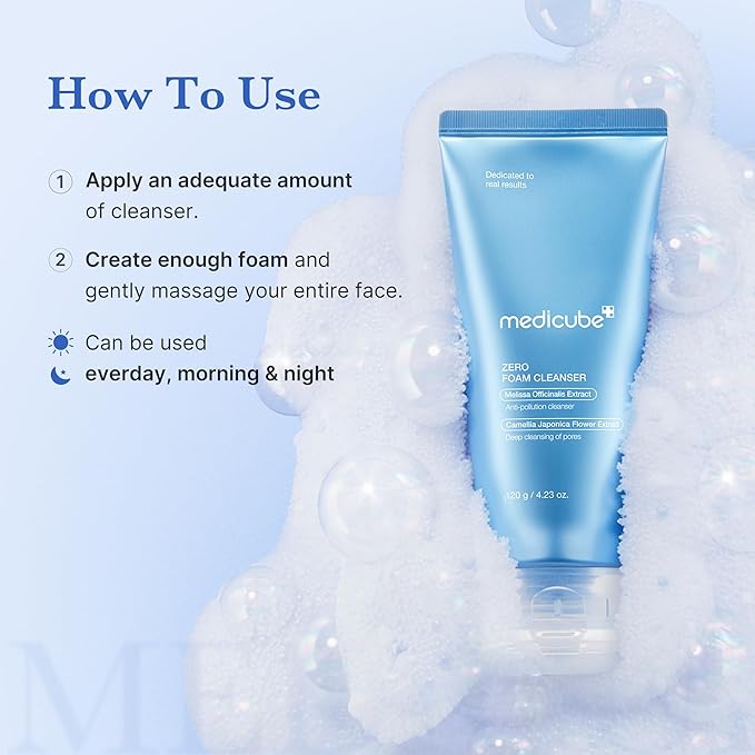 medicube Double Cleansing Duo for Flawless Glass Skin: Zero Pore Blackhead Cleansing Oil and Zero Foam Cleanser, Skin Care Set