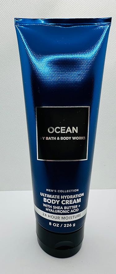 Bath & Body Works Men's Ocean 5 Piece Gift Set: Body Cream, 3-in-1 Hair, Face & Body Wash, Deoderant Spray, Bar Soap with Gift Bag