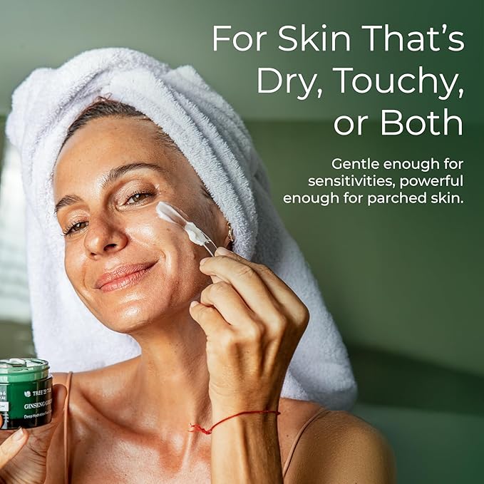 Tree To Tub Hydrating Face Moisturizer for Dry & Sensitive Skin - Water Based Hyaluronic Acid Facial Moisturizer, Moisturizing Face Cream for Women & Men w/Organic Aloe, Green Tea, Natural Ginseng