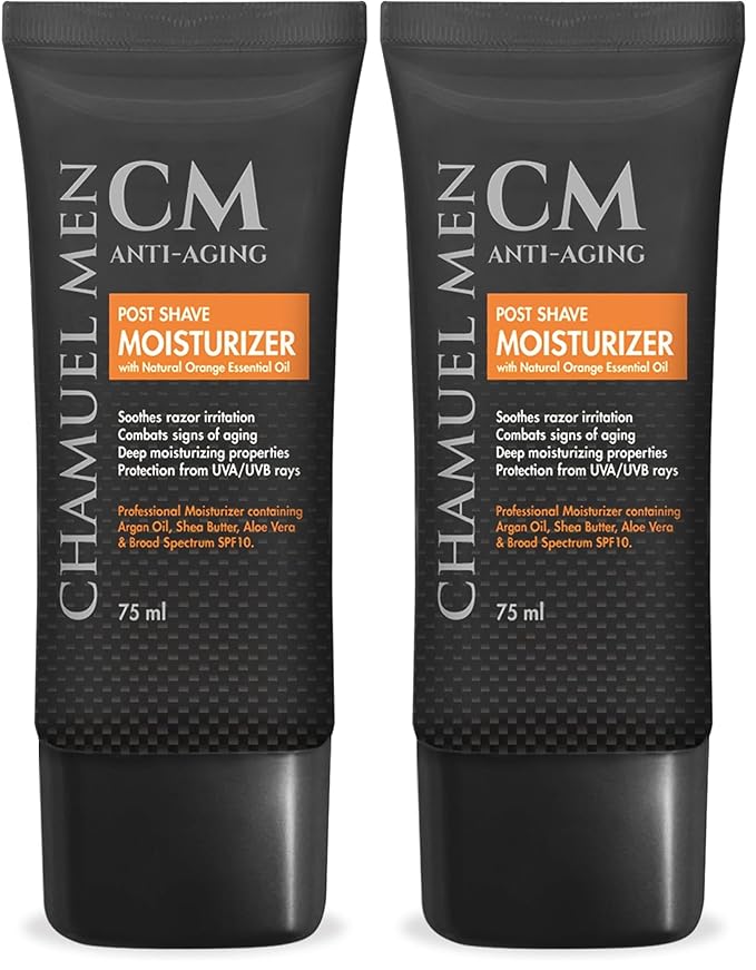 Anti Aging Daily Aftershave for Men - All Natural Mens Face Cream and Moisturizer with Argan, Shea & Aloe Facial Fuel for Sensitive, Dry, Oily or Combo Skin, 2.6 oz (Pack of 2)