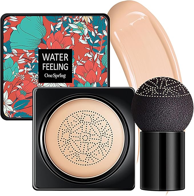Mushroom Head Air Cushion BB Cream, Concealer Lasting Nude Makeup Moisturizing Brightening Pigment CC Liquid Foundation